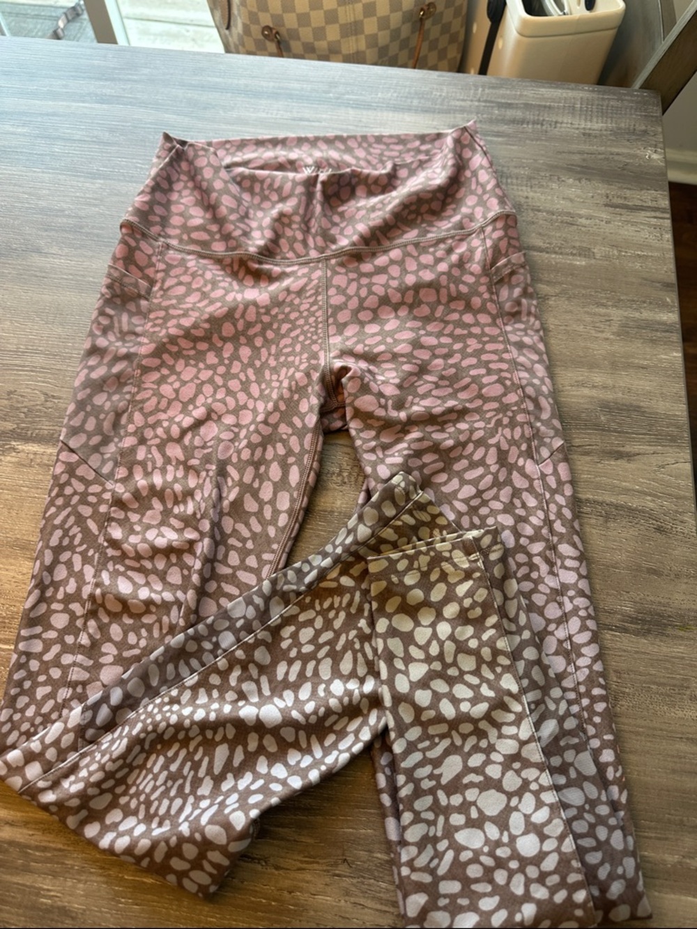 Peloton Brown and Pink Leopard-Print Active Set - Sports Bra & Leggings - Picture 2 of 5